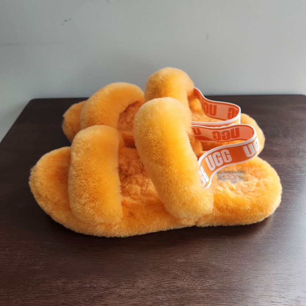 Lightly UsedUGG Vibrant Orange Fluffy Slippers Worn 2 Times